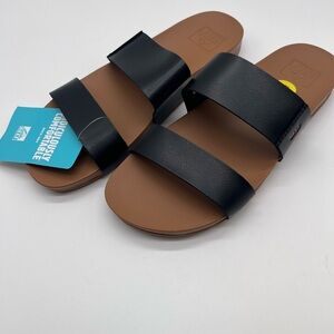 Reef Black and Brown Slide Sandals